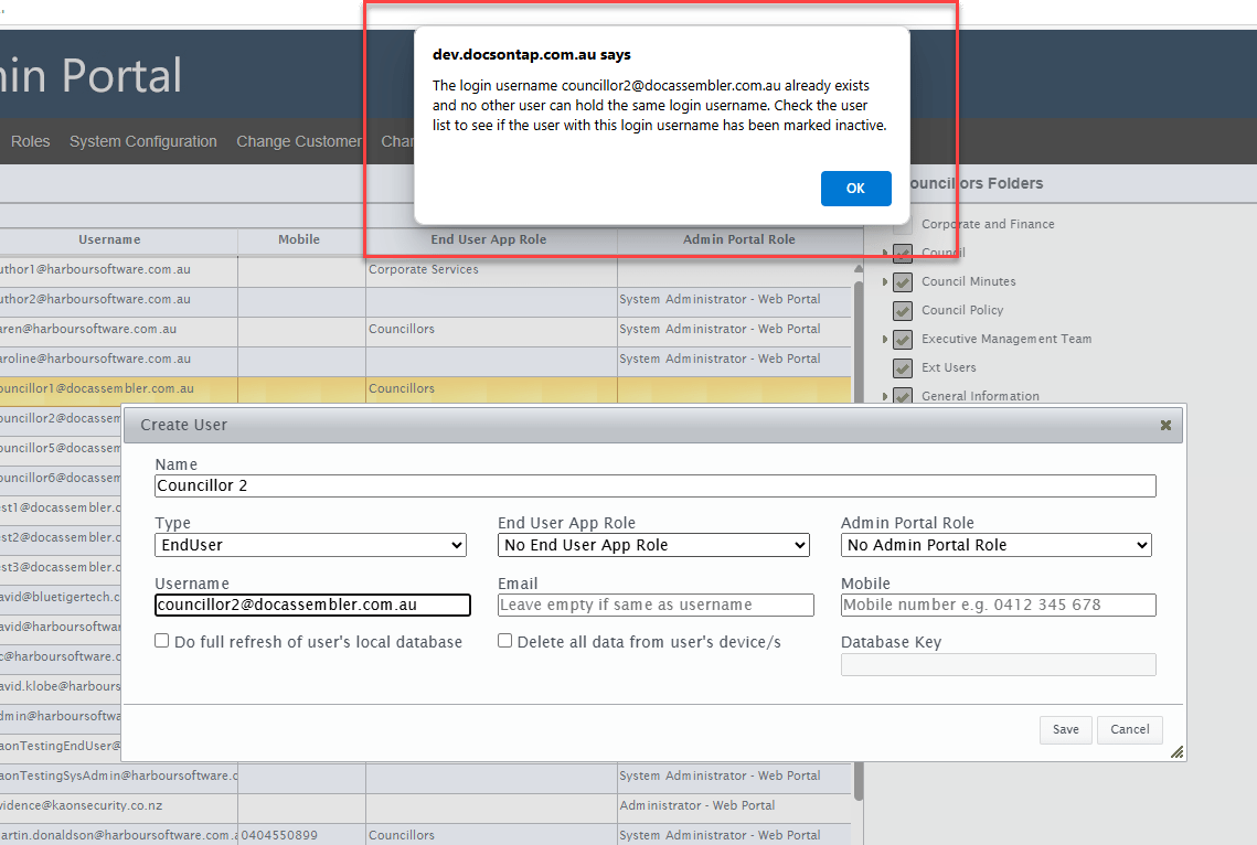 add new user prevent duplicates