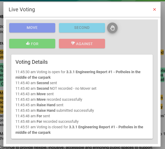 live voting details