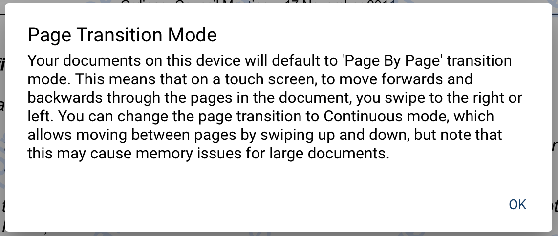 page transition mode